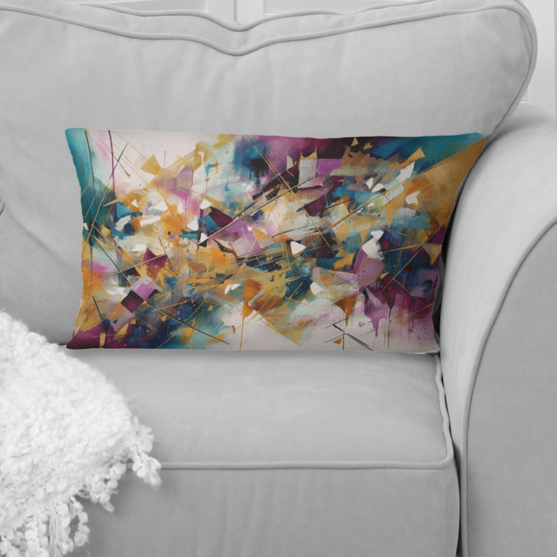 Coussin Golden Explosion Triangles I - Abstract