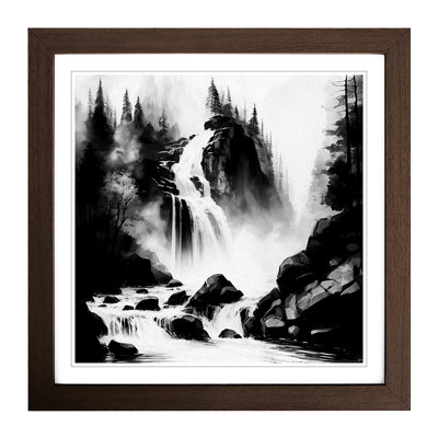 Waterfall Ink Wash - Framed Print