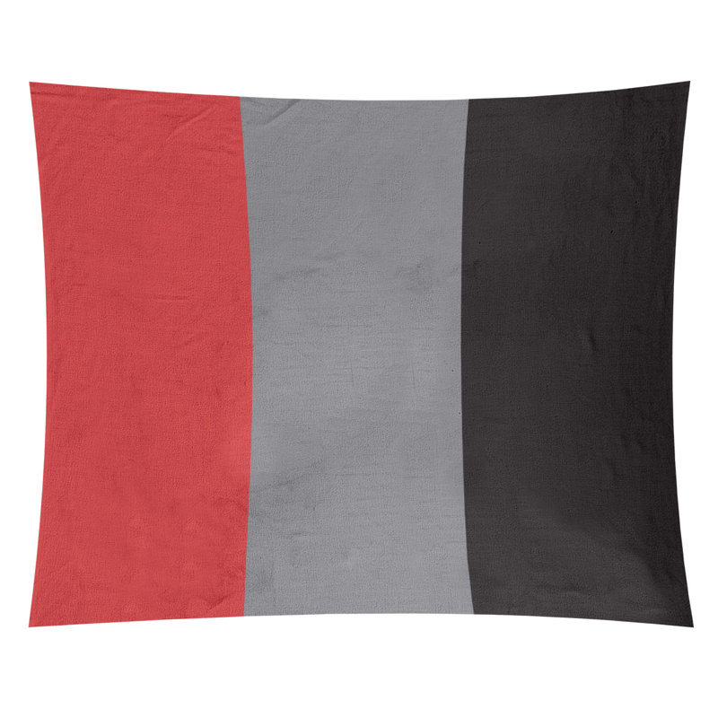 Tapisserie en polyester Carolina, H 68 po x l 80 po, Rouge / gris mat / noir