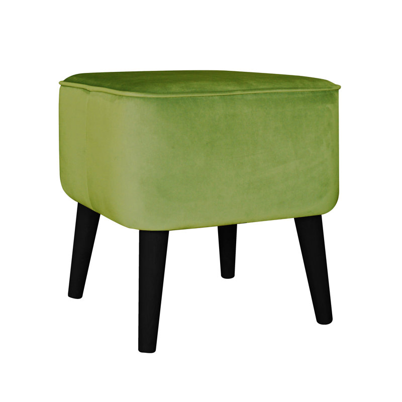 40cm Wide Square Solid Colour Standard Ottoman, Green