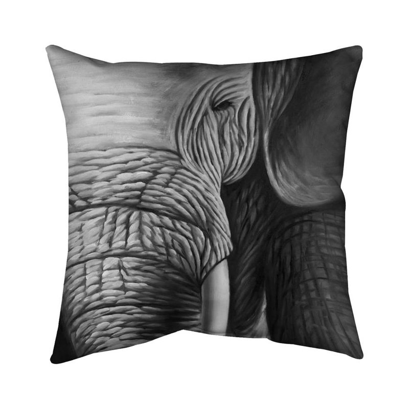 Elephant Gray Livingroom Outdoor Throw Pillow for Home Decor, Square 20"