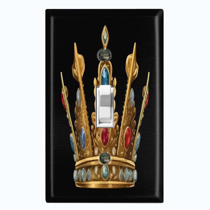 Plaque murale standard avec interrupteur à bascule à 1 lumière Elegant Jewel Crown