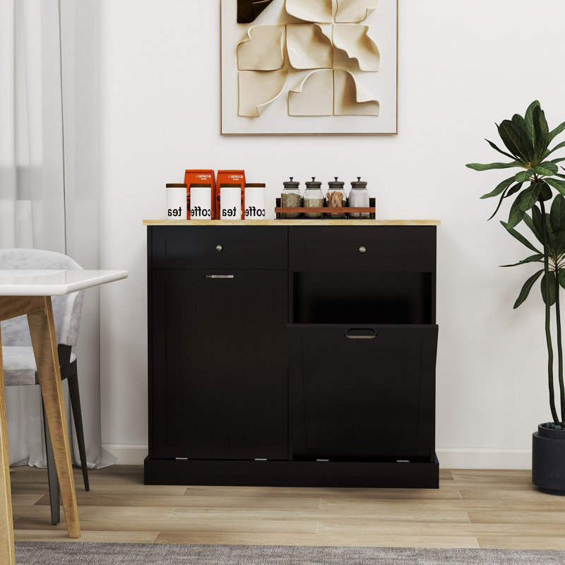 Armoire à ordures pour cuisine avec tiroir et compartiment