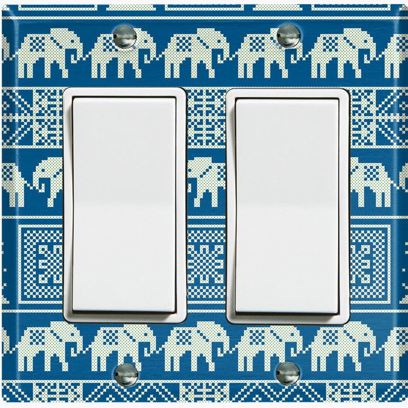Plaque murale berçante rétro à motif d'éléphants 2 bandes