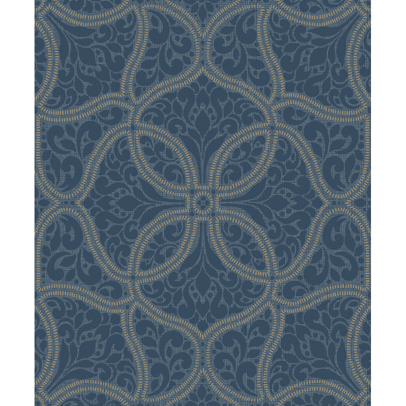 Prestwyck 10m x 52.07cm Textured Metallic Finish Paste the Wall Wallpaper Roll, Blue