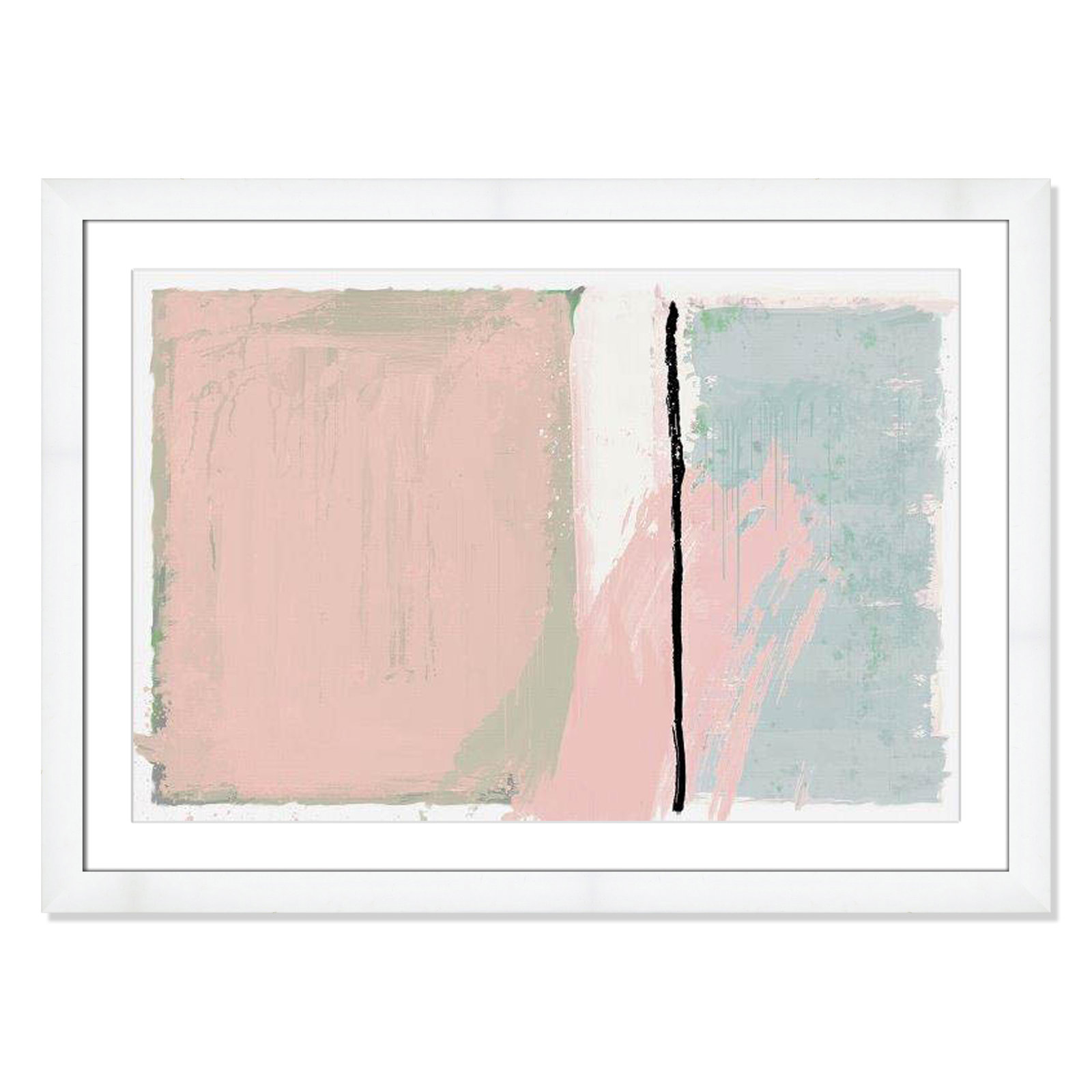 Pastel Opulance Print, 27" H x 37" W x 1.25" D, White Cube Picture Framed, White