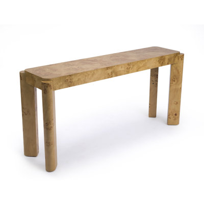 Jakus Maple Burl Vanity Desk With Hidden Drawer 63.1 Inch Console Table For Home Office Or Makeup Storage