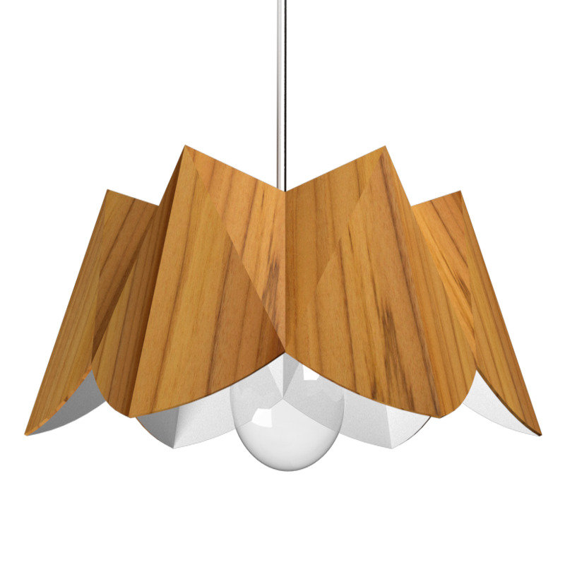 Physalis 1 - Light Pendant, 9.75" H x 25.74" W x 25.74" D, American Walnut