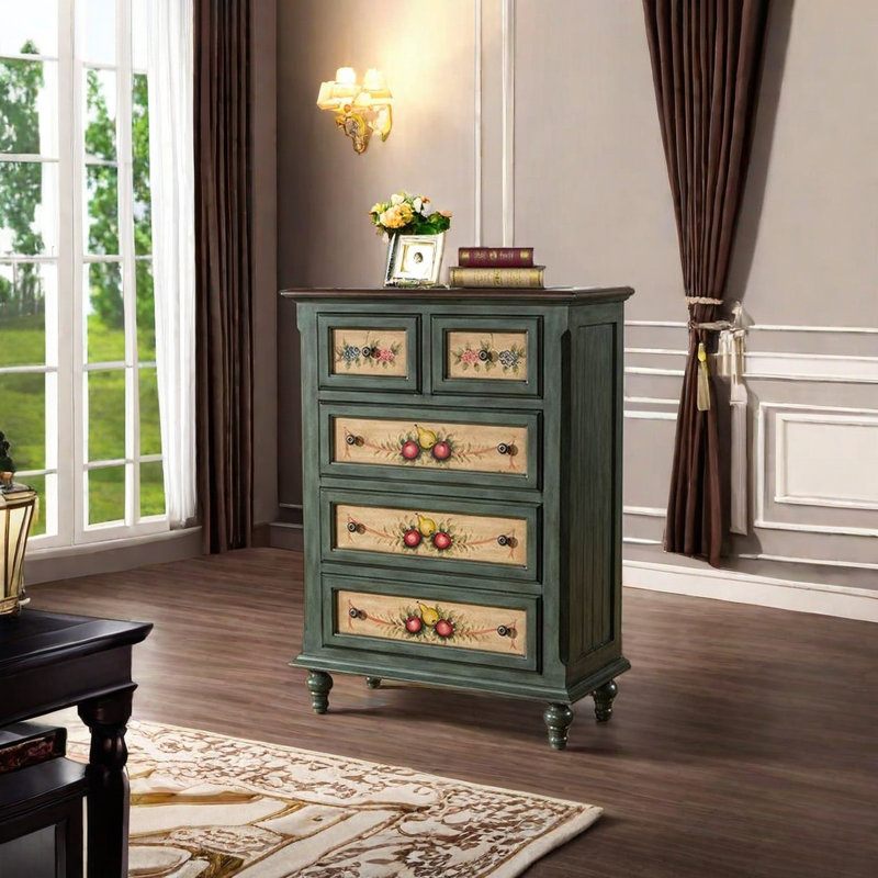 Bedroom storage painted drawer accent chest