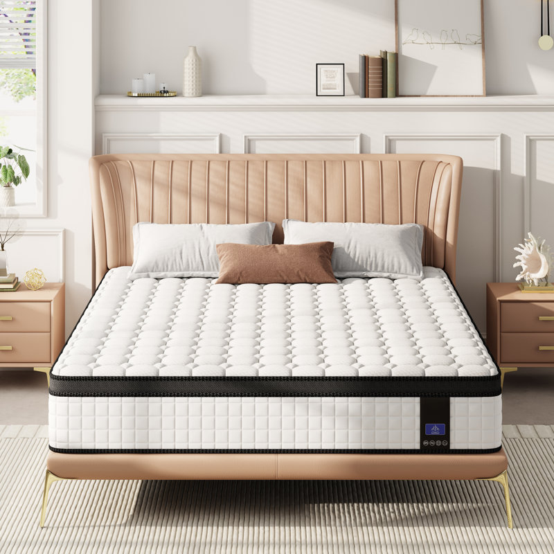 12 Inch Queen Size Gel Memory Foam Medium Firm Hybrid Pillow Top Mattress In a Box with CertiPUR-US Certified, 12", Queen