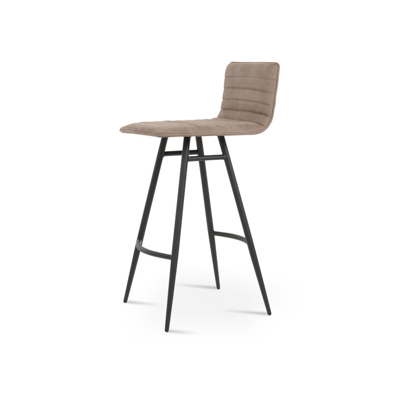 Tabouret de bar et de comptoir Corona, Noir, Café fumé, Tabouret de comptoir (siège d'une hauteur de 25 p