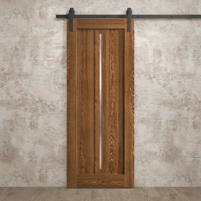 Porte de grange moderne | Ego 5014 | Ensemble de quincaillerie lourde pour rails | Portes intérieures solides, Chêne cognac