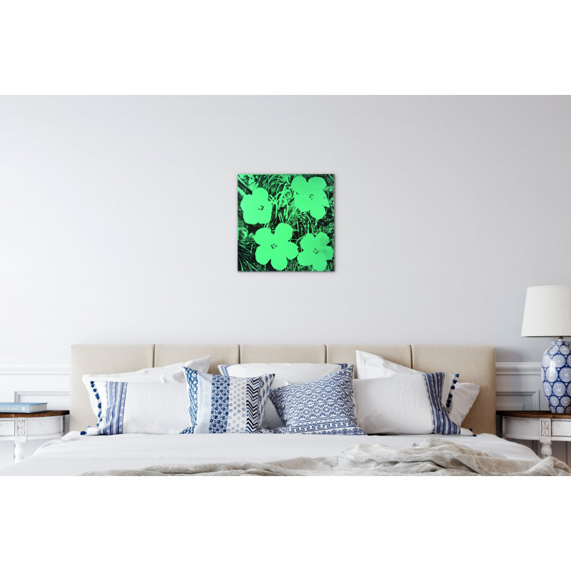 Homage to Andy - Ten Foot Flowers 58x58 Cm Frameless Panel Lightweight Ready to Hang, MetalArt Materic