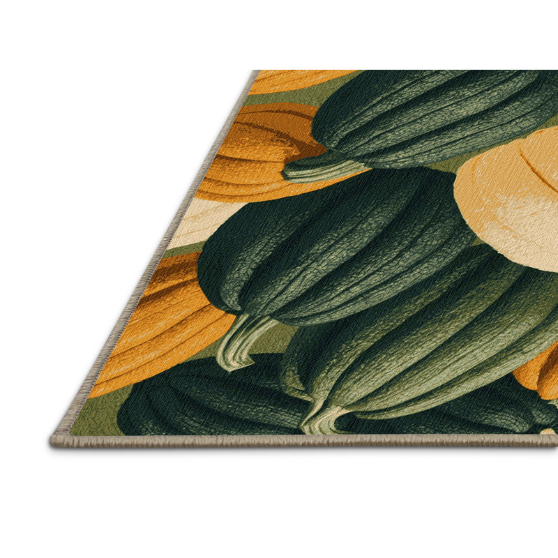 Washable Kabocha Squash Vegetables Area Rug, Rectangle 2' x 3'