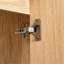 Meuble-lavabo double 59,1 po avec lavabos en résine, poignées en bois massif, grain de bois naturel, portes à fermeture en douceur et 3 tiroirs, tablettes réglables, couleur bois