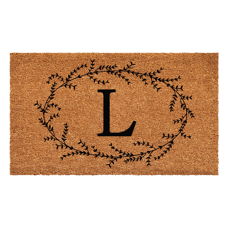 Holubov Personalizable Non-Slip Floral Outdoor Doormat, 24" W x 48" L, L