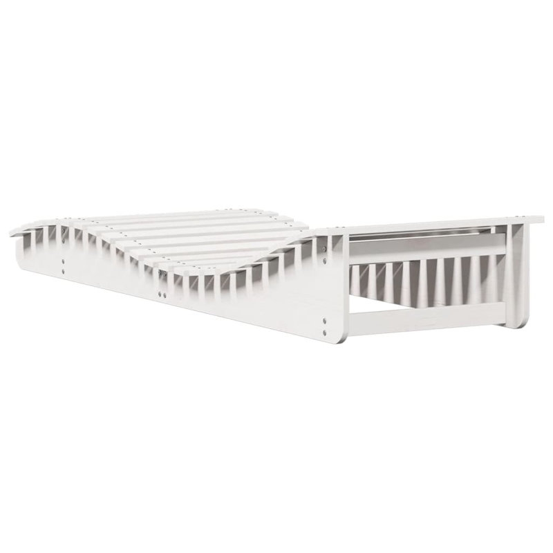 Sun Lounger 80.7"X23.6"X12.4" Solid Wood Douglas, White