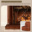 47.24"Retro Solid Wood Mahogany Simulated Flame Electric Fireplace-66543378