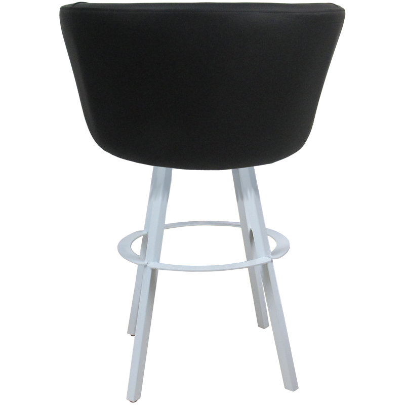 Labawld Swivel Counter Metal Stool On Warren Base, Black/White