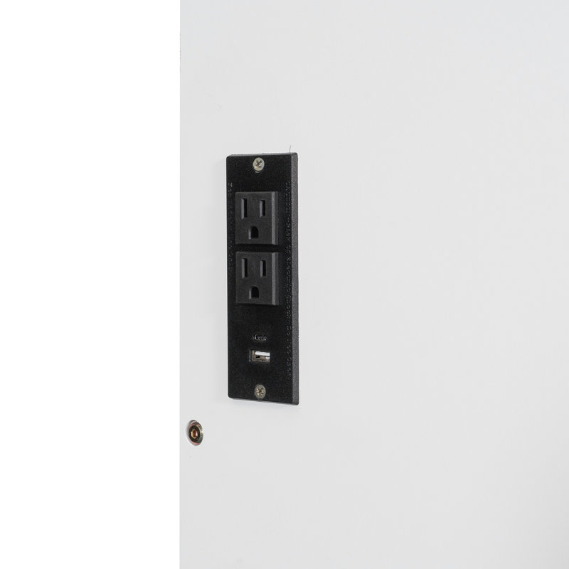 Grand lit escamotable mural et USB, blanc, Blanc