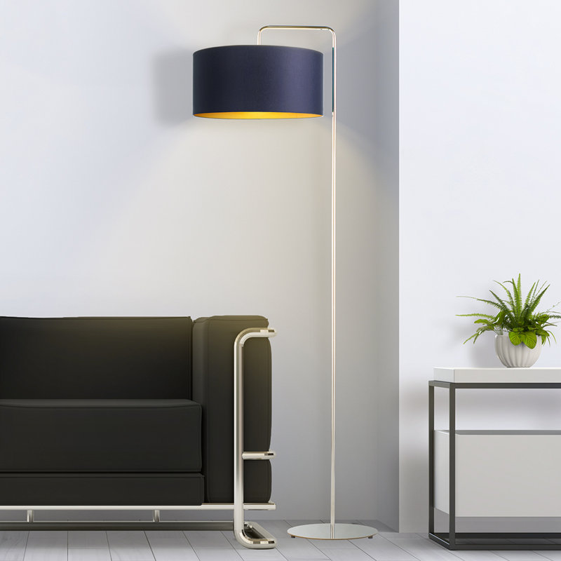 Ronneshia 156cm Task Floor Lamp, White, Gold