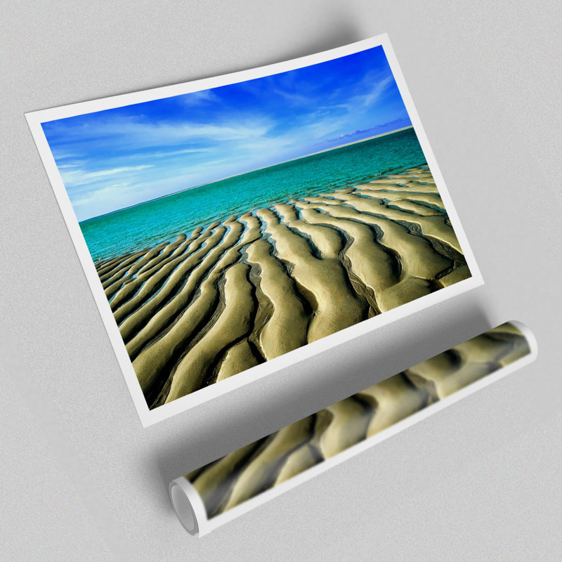 Sand Patterned Ocean Beach - No Frame Print, 40.64cm H x 60.96cm W
