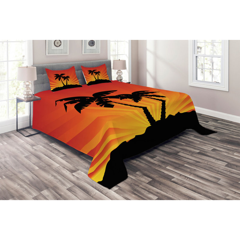 Coastal Polyester Coverlet, King Bedspread + 2 Shams
