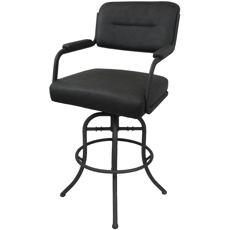 Tabouret de comptoir pivotant 26 po Gurpa, Vinyle grise / structure grise