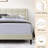 Upholstered Bed Frame With Wing Back Headboard – Light Beige-1887879343-1887879336