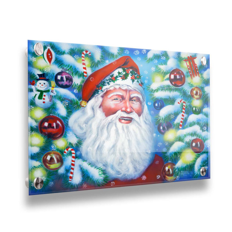 «Holly Jolly Santa» par Robert Andrea, H 8 po x l 10 po x P 1 po, Métal