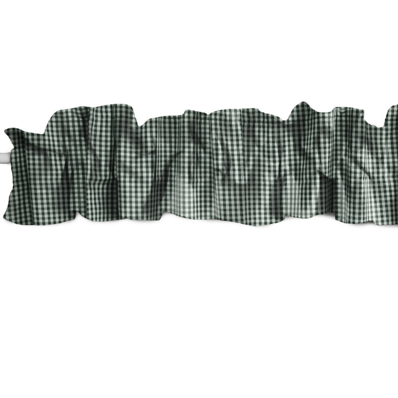 Cantonnière à carreaux Gingham, L 58 po x L 5 po, Vert forêt