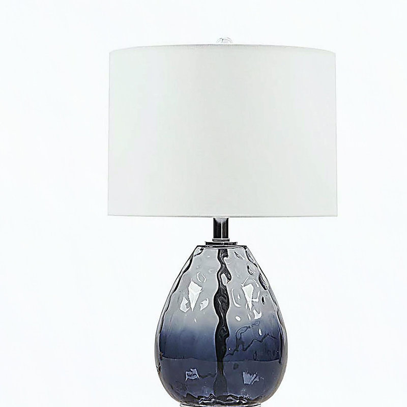 Lampe de table en verre Ombre, Bleu très foncé