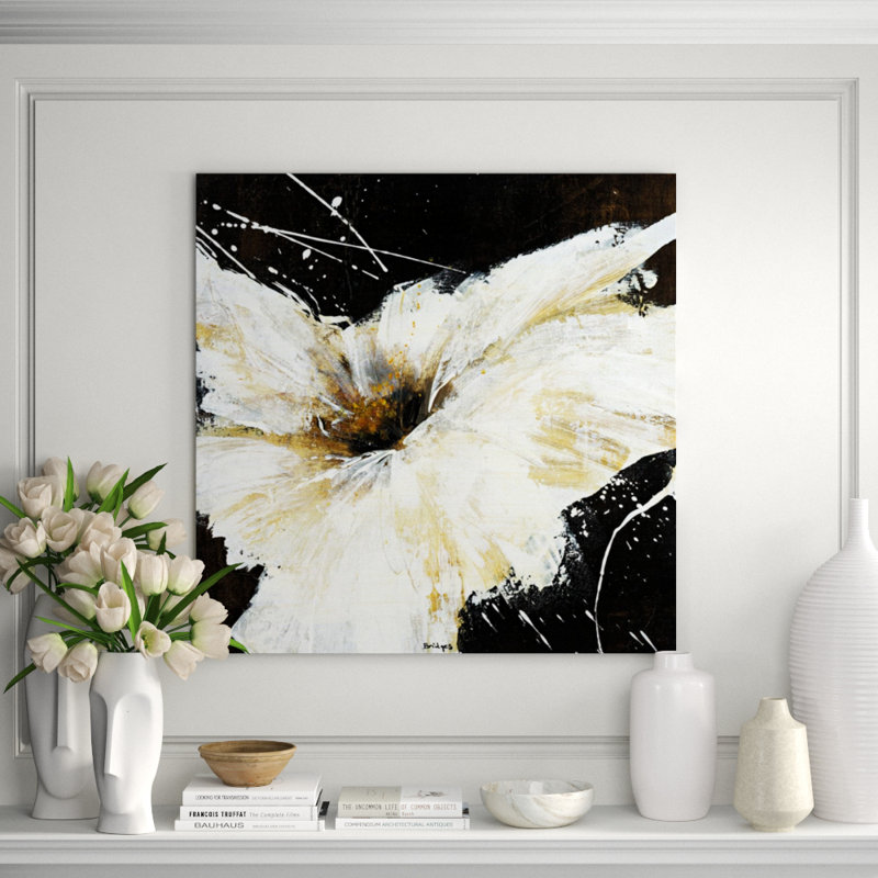 Blanco Flor I Painting by Bridges, Glass Coat, 36" H x 36" W