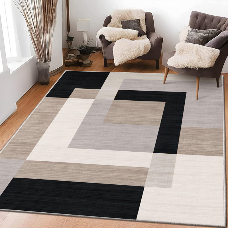 Oriental Machine Tufted Shag Area Rug, Rectangle 120 x 170cm