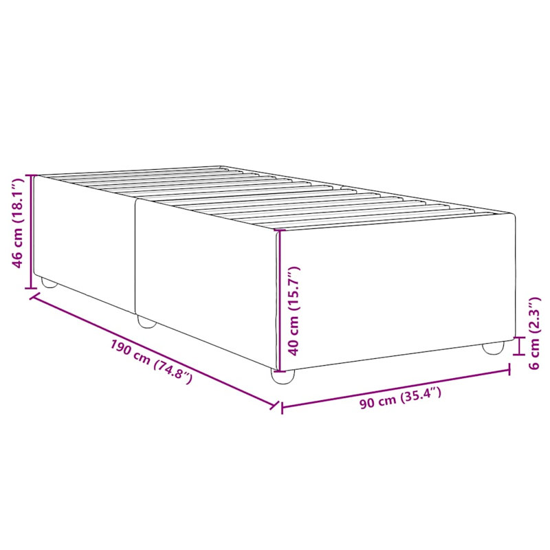 Siza Upholstered Bed, Dark Grey, Single
