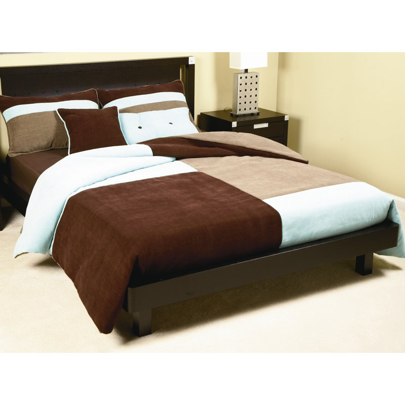 Take Three Polyester Geometric Shapes Duvet Cover, Dark Earth, Queen