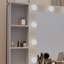Bureau de coiffeuse avec miroir et lumières, coiffeuse avec miroir éclairé et station de charge, commode de coiffeuse