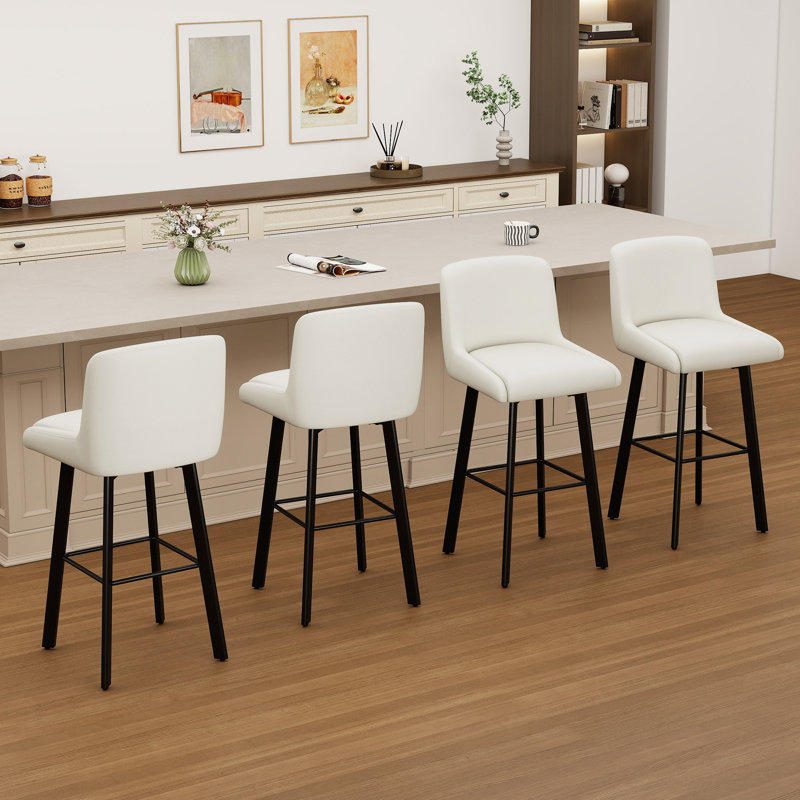 Tabouret de bar pivotant à hauteur de comptoir 30 po pour îlot de cuisine, 4, Beige
