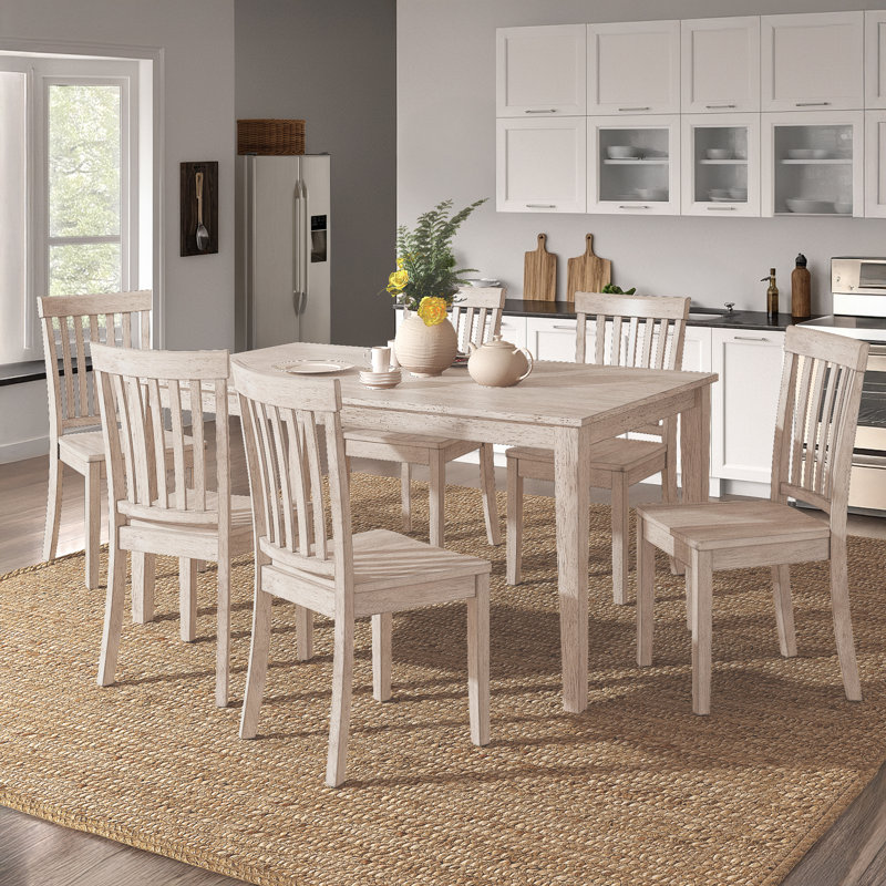 Ensemble repas 6 personnes Phillipston, Blanc antique