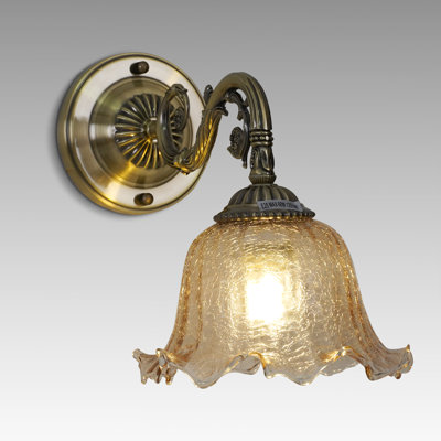 Antique Crack Glass Wall Sconce Hallway Vintage Wall Light Fixture Mid Century Modern Flower Wall Lighting Hardwired