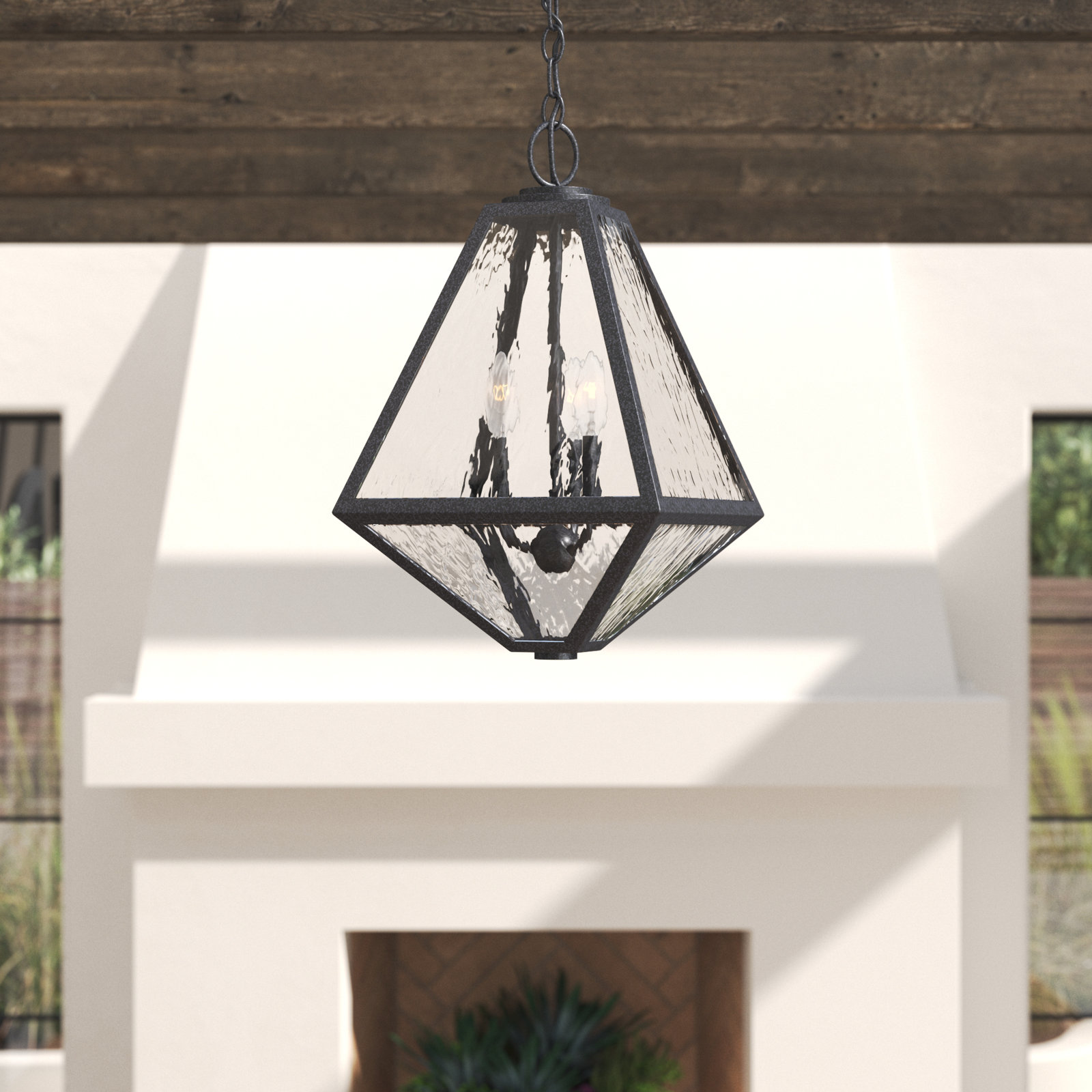 Maribel Seeded Outdoor Hanging Lantern