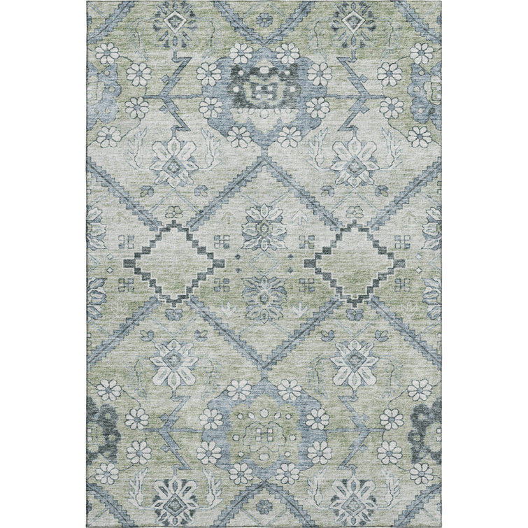 Premium Machine Washable Prisco Aloe Rug