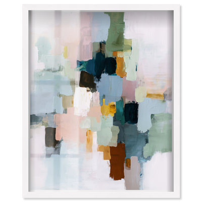 Tableau en céramique « Rêves » avec cadre blanc, 48 x 60 cm, par Art Remedy.
