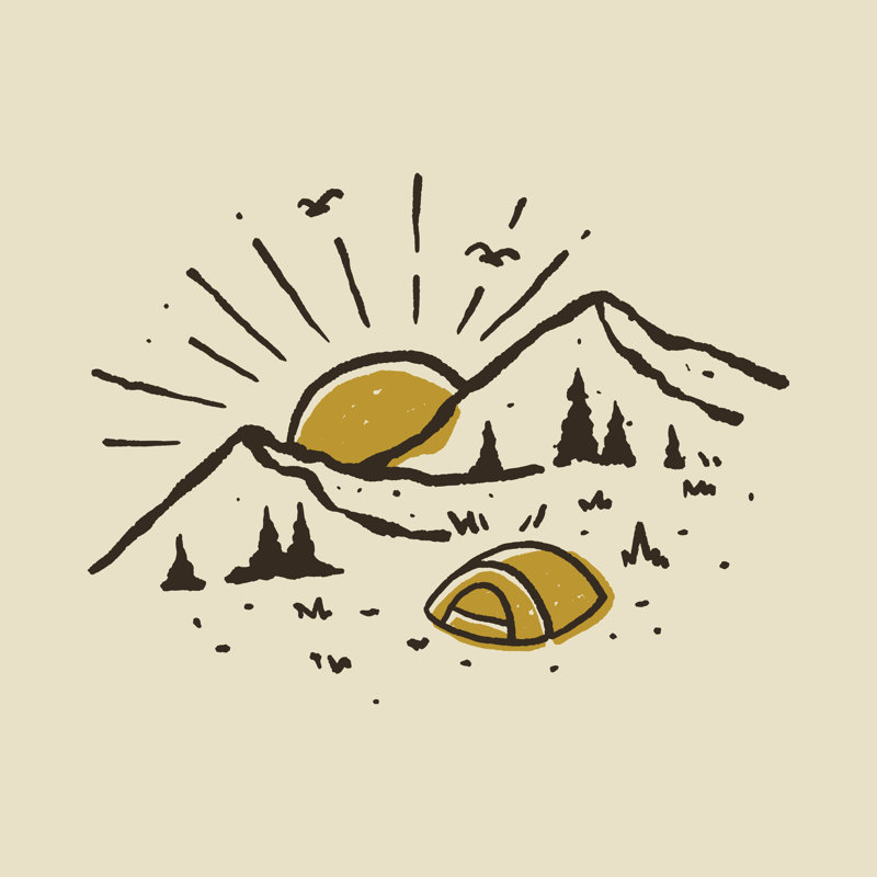 «Nalley Camping Hiker Vector» par Ahmad Afif - impression sur toile tendue, H 30 po x l 30 po
