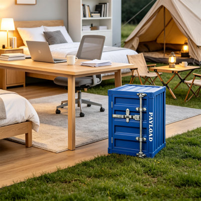 Table de chevet avec rangement en fer, tablette de séparation fixe non réglable, armoire industrielle à porte verrouillable en métal rétro pour dortoir, garage et appartement urbain