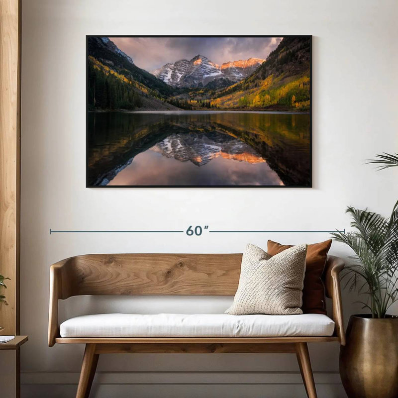 Maroon Bells, Colorado, 25 po x 17 po, Cadre flottant noir