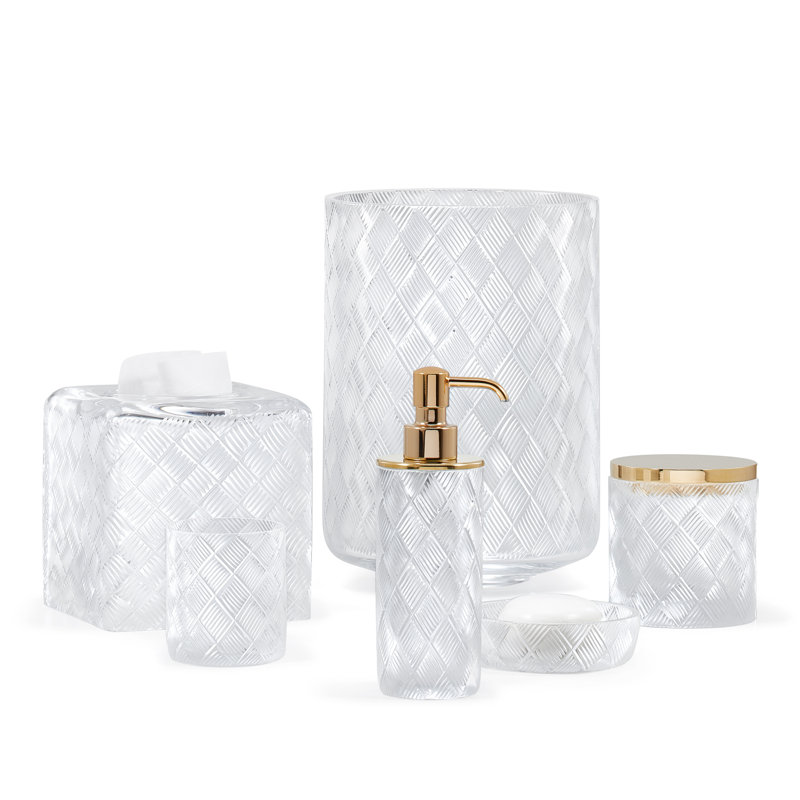 Basketweave Glass Soap Dish