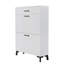 Armoire de rangement pour chaussures d'entrée avec 2 tiroirs rabattables, support caché pour porte / couloir / garde-robe, blanc