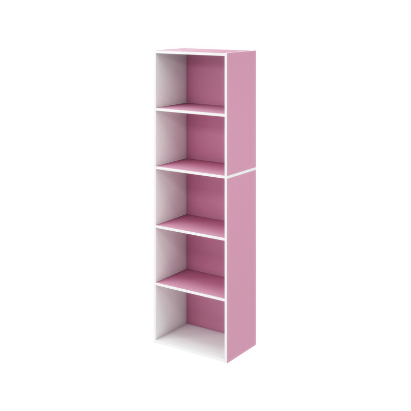  Bibliothèque réversible Luder, (5 tablettes) H 52 po x l 15,8 po x P 9,4 po, Blanc / Rose