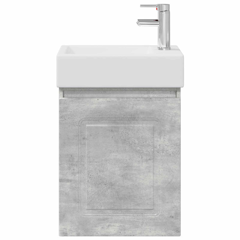 Single Bathroom Vanity with Ceramic Basin, Concrete Grey